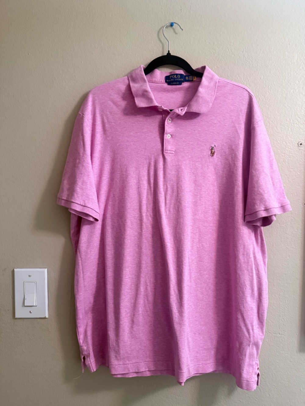 Ralph Lauren Men’s Heather Pink Polo Shirt with Embroidered Pony